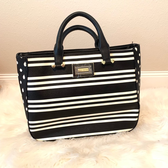 Betsey Johnson Handbags - NEW Betsy Johnson Striped Polka Dot Purse